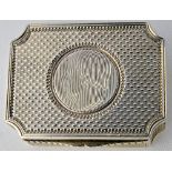 A William IV silver vinaigrette of cut cornered rectangular form,