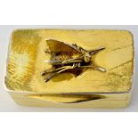 A George IV silver-gilt snuff box of rectangular form,