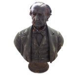 A bronzed metal plaque of William Ewart Gladstone, early 20th century,