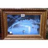 L. Papaz (early 20th century), Blue Cave, oil on canvas, signed, 18cm x 29cm.