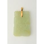 A Chinese pale celadon jade pendant late 19th/20th,