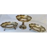 A Victorian silver dining table garniture,