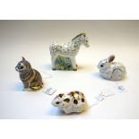 Four Royal Crown Derby Imari paperweights, comprising; Shetland pony foal, limited edition no.