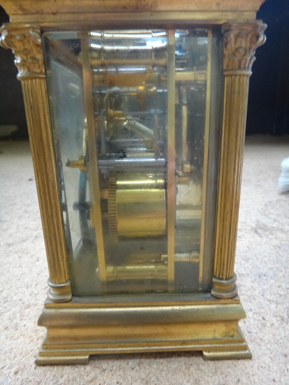 A French gilt brass cased carriage clock, early 20th century, with push repeat, - Image 5 of 5