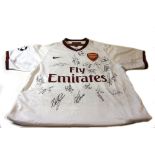 An Arsenal signed football shirt, 2013/14 season, boxed and with certificate,