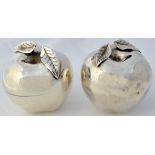 A Victorian silver novelty scent bottle in the form of an apple,