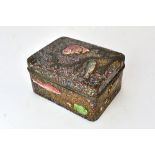 An unusual Japanese lacquer rectangular box and cover, Meiji period,