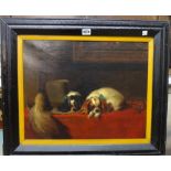 After Sir Edwin Landseer, The Cavalier's Pets, oil on canvas, 38cm x 48cm.