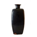 Bernard Leach (1897-1979), a St Ives pottery stoneware slab vase decorated with tenmoku glaze,