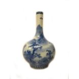 A large Chinese porcelain blue and white bottle vase, 20th century,