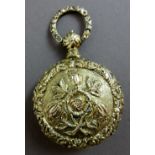A George IV silver-gilt vinaigrette made in the form of a pocket watch with suspension loop,