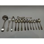 Silver, comprising; three Old English pattern teaspoons, York 1824, maker James Barber & Co,