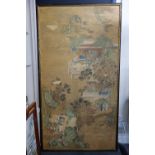 A large Chinese painting, 19th century, ink and colour on paper,