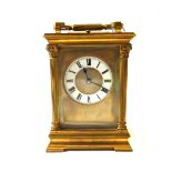 A French gilt brass cased carriage clock, early 20th century, with push repeat,