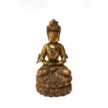 A Chinese giltwood figure of Buddha, late 19th/20th century,