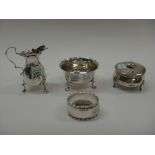 Silver, comprising; a circular bowl and cover, raised on three feet, Birmingham 1923, a sugar bowl,