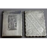 An Edwardian silver card case of rectangular form,