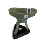 A Chinese jade tripod vessel (jue), incised Qianlong seal mark and probably of the period,