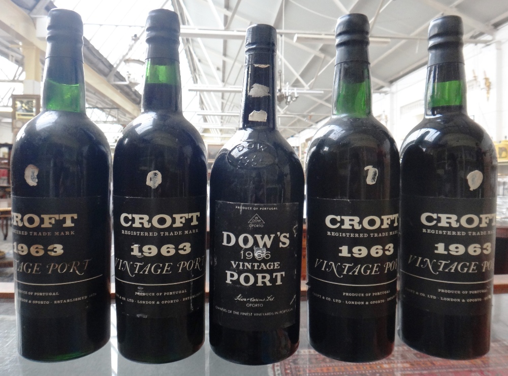 Ten bottles of port, comprising; six Croft 1963, two Dows 1963, - Image 2 of 2