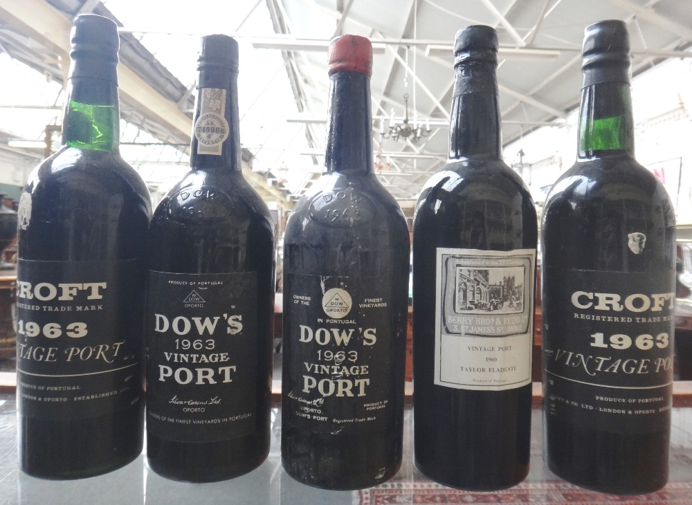 Ten bottles of port, comprising; six Croft 1963, two Dows 1963,