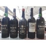Ten bottles of port, comprising; six Croft 1963, two Dows 1963,