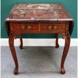 A late 18th/early 19th century Dutch parquetry inlaid walnut sofa table,