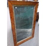 A William IV pollard oak rectangular mirror with gilt slip, 80cm wide x 128cm high.