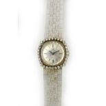 A lady's white gold and diamond set Omega De Ville dress bracelet wristwatch,