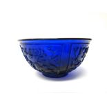 A Chinese blue glass bowl, 19th/20th century, of deep tone,