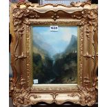 ** Swift (19th century), Devil's Bridge, oil on board, inscribed on label verso, 23.5cm x 18cm.