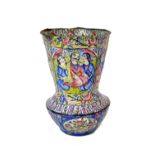 A Qajar enamel beaker, 19th century,