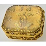 A 19ct gold mounted citrine vinaigrette of cut cornered rectangular form,