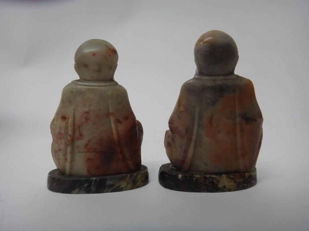 A soapstone carving of Shoulao, early 20th century, standing with a staff, - Image 2 of 4