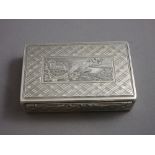 A Victorian Scottish silver snuff box of rectangular form,