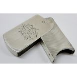 A Victorian silver vesta case of curved rectangular form,