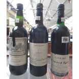 Three bottles of Port; Taylors Crusted 1970, Warre 1955,