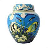 A Moorcroft 'Tropical Fish' ginger jar and cover by Sian Leeper, circa 2005,