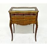 A late 19th century gilt metal mounted rosewood bijouterie table,