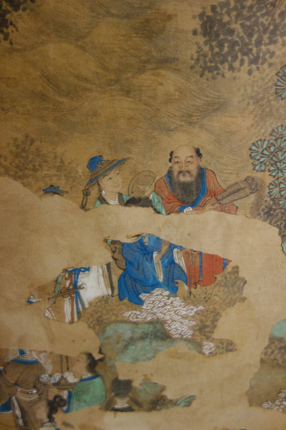 A large Chinese painting, 19th century, ink and colour on paper, - Image 4 of 4