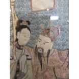 A pair of Chinese embroidered silk pictures, 20th century,
