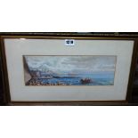 G. Gianni (19th/20th century), The Bay of Naples, gouache, signed, 12cm x 34cm.