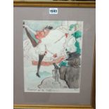 Carl Erickson (1891-1958), Cancan at the Baltabarin, watercolour, signed and inscribed, 30.