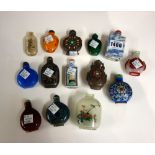 A group of fourteen Chinese snuff bottles, 19th/20th century, including; two inside painted bottles,