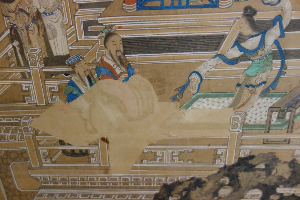 A large Chinese painting, 19th century, ink and colour on paper, - Image 3 of 4