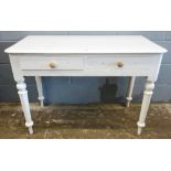 A Victorian white painted pine side tabl
