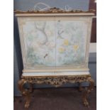 A painted, decorated and carved giltwood