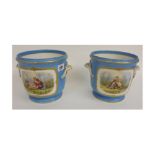 A pair of Sevres style porcelain cache p