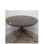 A George III oak tea table, reduced in h