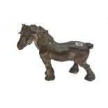 An electroplated figure of a shire horse
