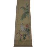 A Chinese scroll painting, painted colou